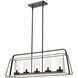 Bonnie 5 Light 37.5 inch Matte Black Grey Wood Chandelier Ceiling Light